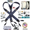 Tirantes de doble clip con doble clip, color azul oscuro,