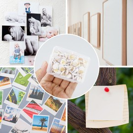 150 Pcs White Thumb Tacks Push Pins Round Head Metal Thumbtack Drawing Pins Board Pins Map Tacks Decorative Thumb Tacks Golden Steel Point Flat Pins for Map, Photo Wall, Cork Board Bulletin