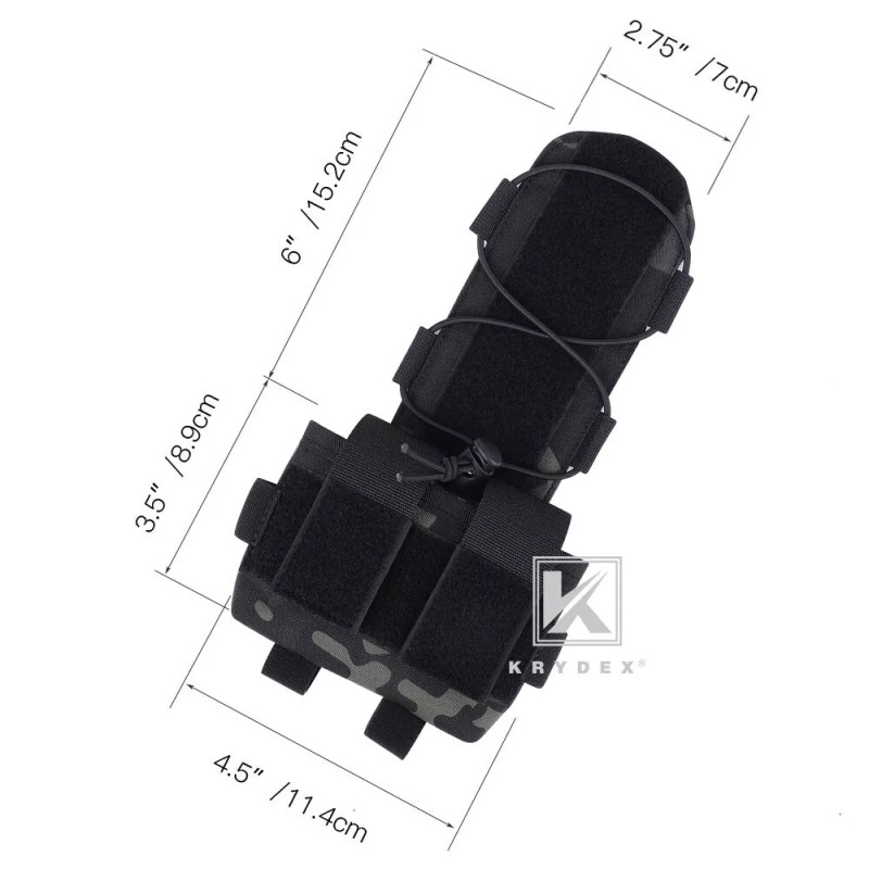 KRYDEX Helmet Counterweight Battery Pouch Cord Lock Retainer Black Camo