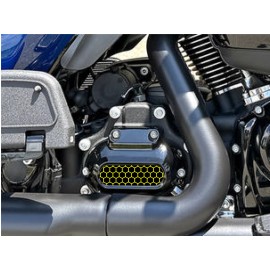Kustom Cycle Parts Yellow Hexagon Pattern M8 Transmission Cover Insert. 18-23 Harley M8 Motors