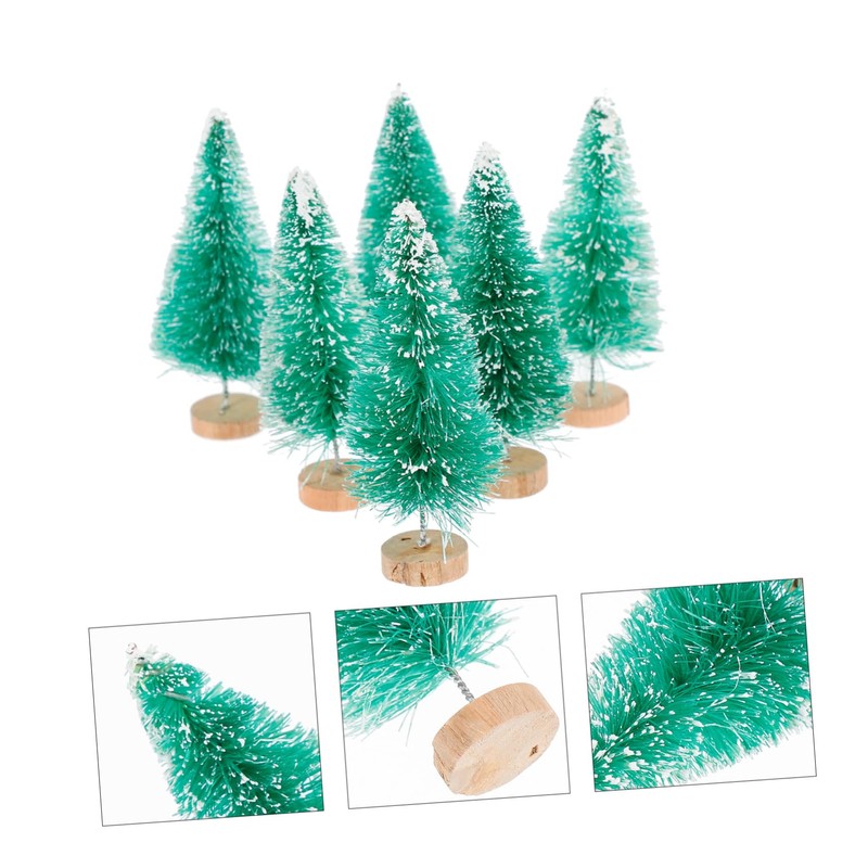 WOONEKY Realistic Mini Christmas Tree 12 Pcs Set Blue Green