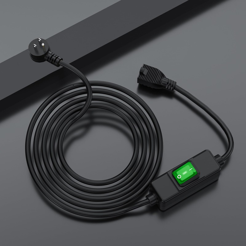 (6Feet) Right Angle Outdoor Waterproof Extension Switch Cord, in-Line On/Off