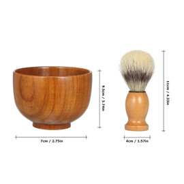 Beard Shaving Cream Bowl Shaving Soap Mug for Men with Shave Lather Brush Wooden Shaving Bowl