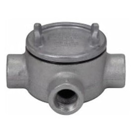 Crouse-Hinds GUAT26 Electrogalvanized and Aluminum Acrylic Paint Feraloy Iron Alloy Conduit Outlet Box With Cover 3 Inch 13.5 Cubic-Inch Series GUAT Condulet