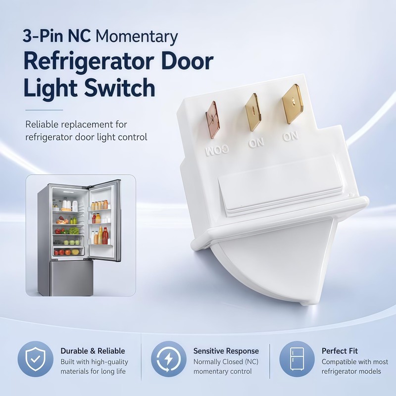 W11396033 3 Pin Refrigerator Door Light Switch Replacement, 2 Pack