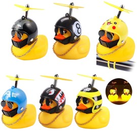 CXJYSD 6 Piezas Casco Pato,Casco Campana Accesorio Pato con Viene con Casco, hélices,Cadenas, Gafas de Sol,Timbre de Bicicleta de Pato, Accesorios para el Interior del Coche.(Pato Casco-6)