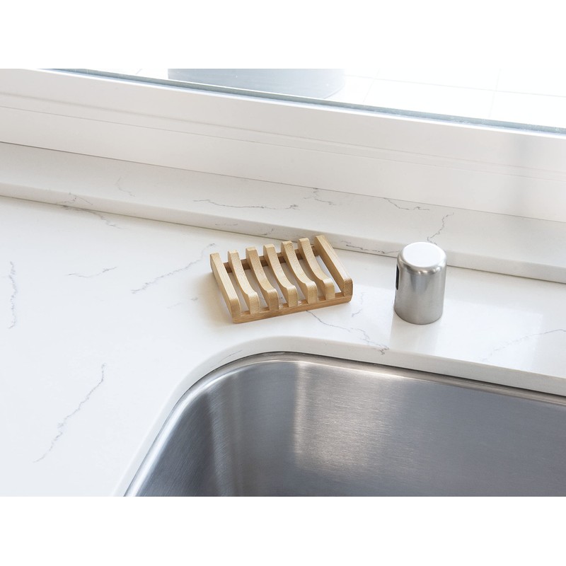 Bamboo Naturals Bar Soap Dish for Sink or Shower, Odor