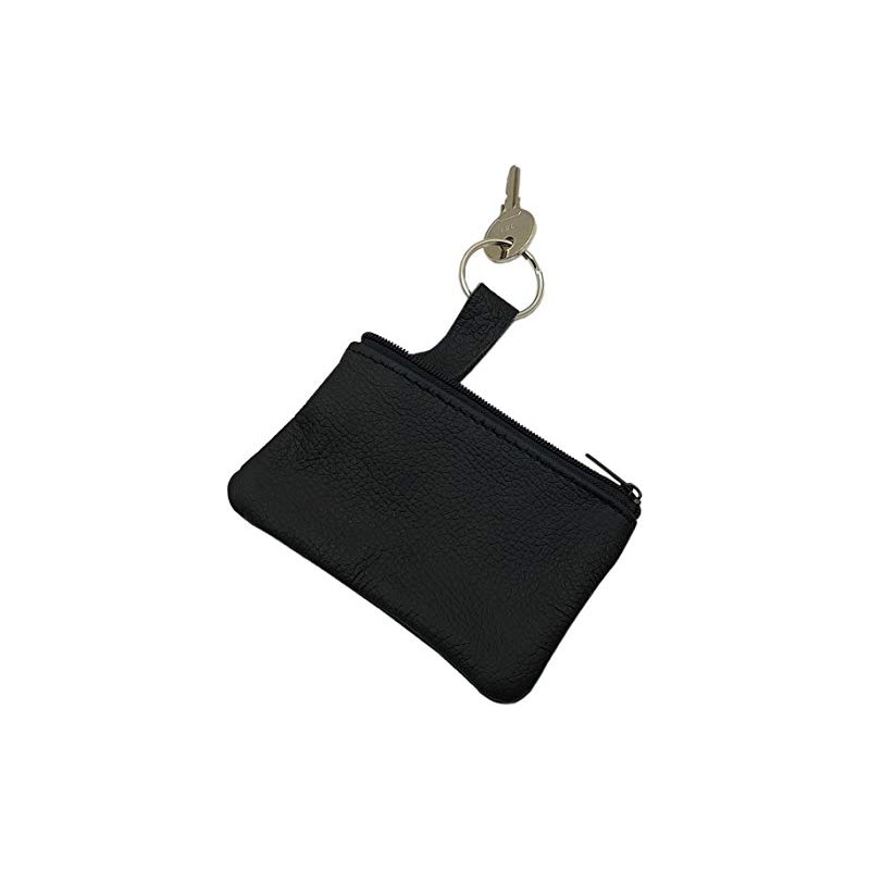 Genuine leather key case with 1 zipper compartment Made in