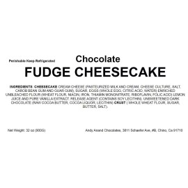 Andy Anand Chocolate Fudge Cheesecake 9" (2 lb) Fresh Baked, Shipped 2nd Day Air