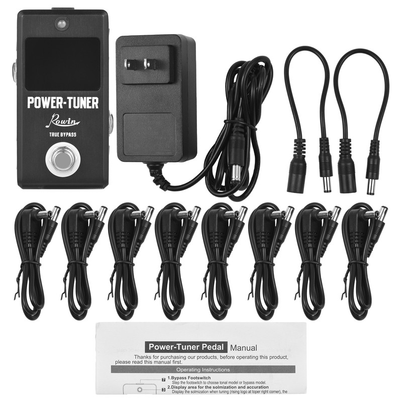 Rowin Tuner Pedal True Bypass LED Indicator Light 12Hz-4186Hz Electric