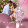 Love Heart Rose Necklace Women Girls Birthstone Pendant Necklace Jewellery
