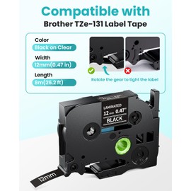 MarkField TZe-335 12mm 0.47 Compatible with Brother P-touch Tapes, White on Black H107 H100LB Label Tape, TZe335 TZ Tape, for Brother PT-H110 H105 1000 1010 D400 D200 H110 E110, Pack of 4