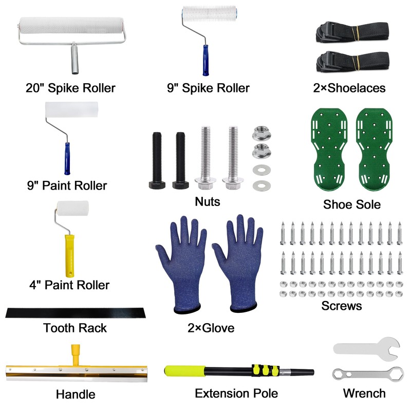 Self Leveling Cement Tool Kit,Spike Shoes for Epoxy Flooring, Spike