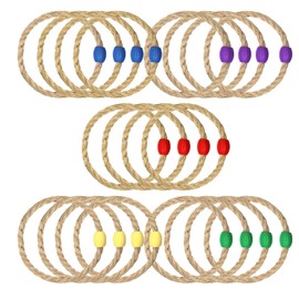 20 Pack Multicolor Rope Ring Toss Game Replacement Parts for Adults and Kids, Outdoor Toss Rings for Agility Practice and Speed and Yard and Lawn Game for Party(5 Colors-Blue Purple Red Yellow Green)