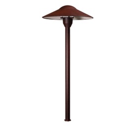 Best Pro Lighting Landscape Lighting Outdoor Lighting for Pathway Lights, Outdoor Light, Low Voltage Landscape Lights in Mushroom Light Includes Spike JC Bi Pin G4 20W Light Bulb Cast Aluminum - Rust
