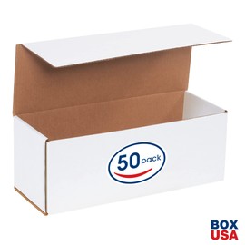 BOX USA BM1666 Corrugated Mailers, 16" x 6" x 6", White (Pack of 50)