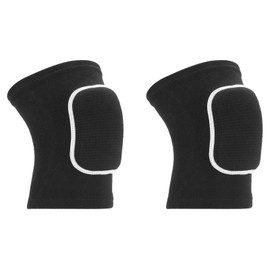 PATIKIL Medium Protective Knee Pads, 2 Pcs Anti-Slip Padded Sponge Knee Brace Support Breathable Knee Sleeve for Dance Skating Football Basketball Volleyball Protector, Black White
