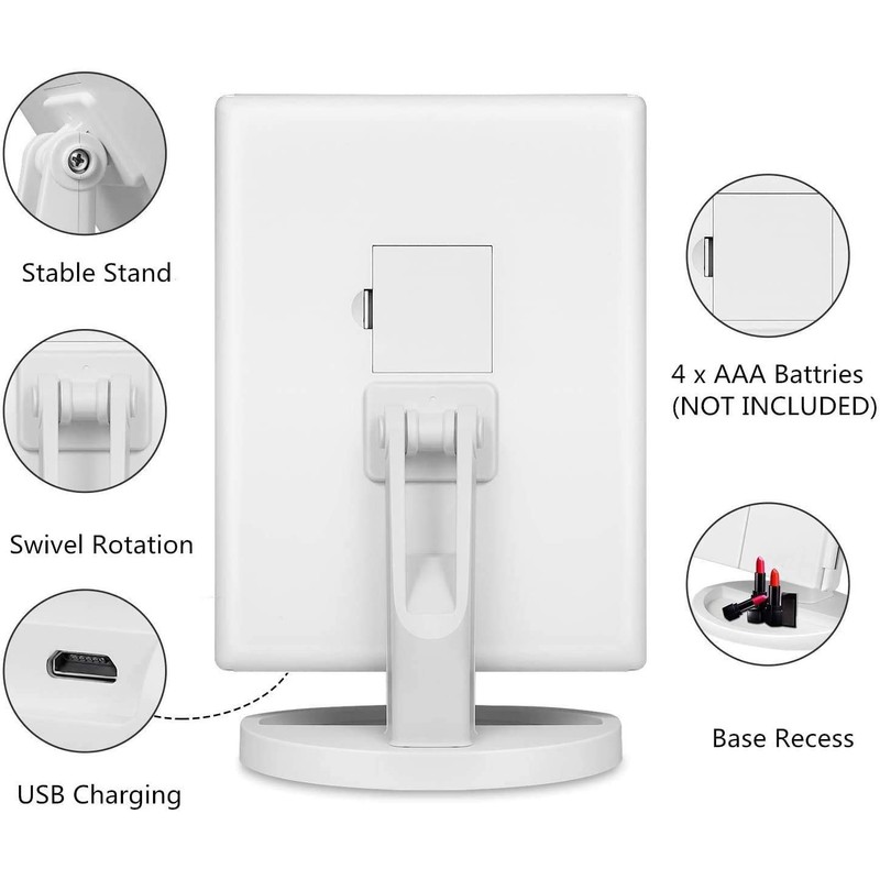 Infitrans Trifold Makeup Mirror Vanity Mirror with Lights,1X 2X 3X