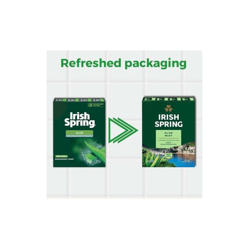 Irish Spring Aloe Bar Soap 3.75 Oz-pack of 20 Bars