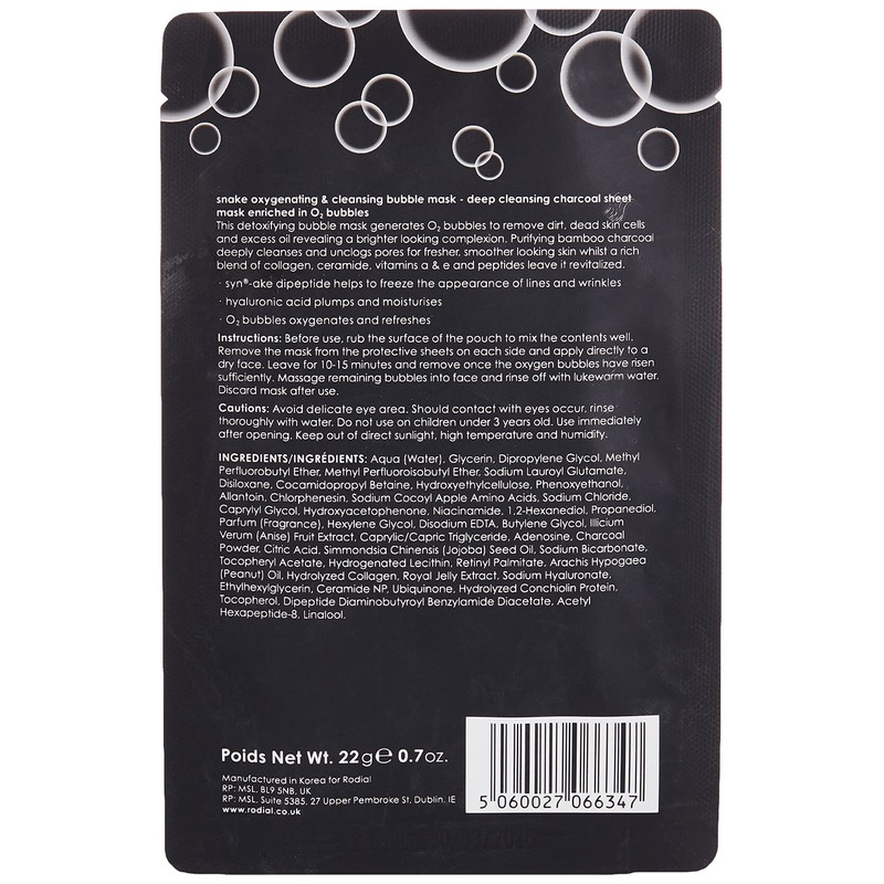 Rodial Snake Oxygenating & Cleansing Bubble Mask, 1 count