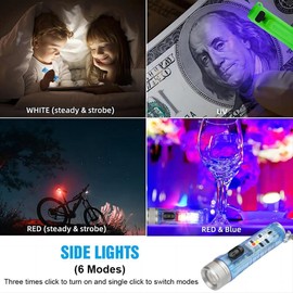 Dewould USB-C LED Keychain Flashlight,Instantaneous On,Lock Mode,400 Lumen Mini Rechargeable Keychain Flashlight with EDC Small Size,10 Modes,Perfect for Gift Camping Emergencies Outdoor(Red)