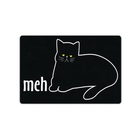 Meh Cat 12 X 8 Metal Tin Sign Décor Lazy Animal Lover Farmhouse Cute Bedtime Grumpy Veg Vegan Organic Love Vegetarian Unicorn Friend Friendly Family Over Weight Plump Sleepy I Hate People Sleeping