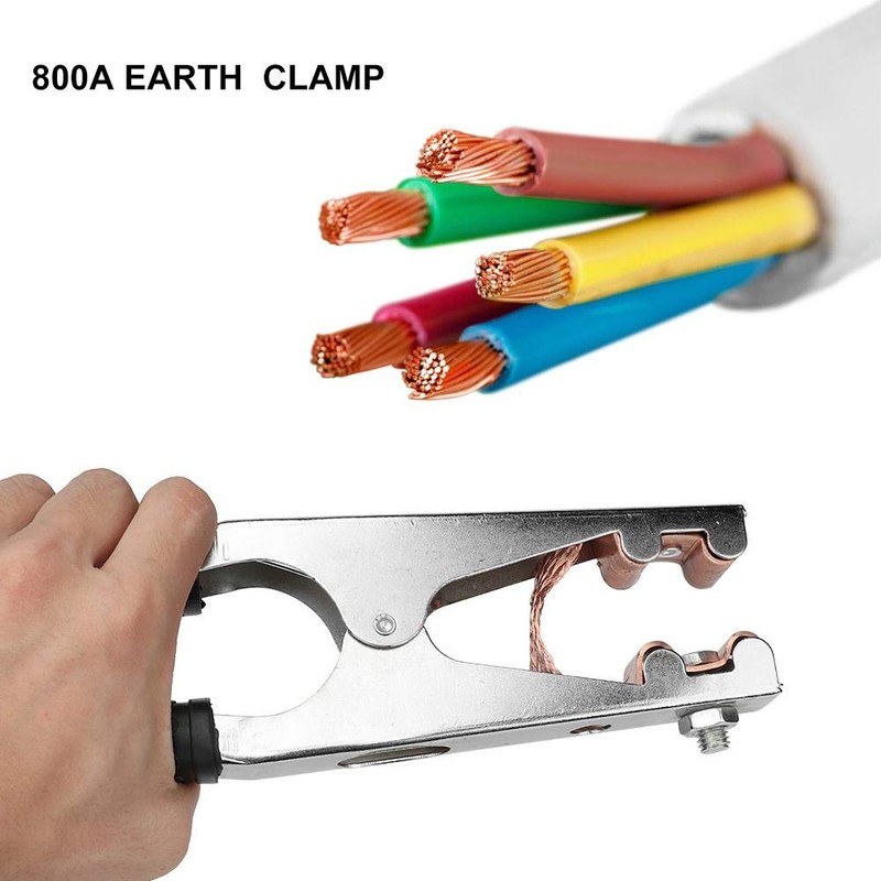 Ground Clamp 800a Brass Nickel-Plated Welding Grounding Cable Clamp for