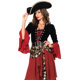 LEG AVENUE Damen Cruel Seas Captain Kost me, Black & Burgundy, Größe: L (EUR 40)