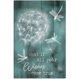 DIY 5D Diamond Painting by Number Kits, Dandelion and Dragonfly Paint with Diamonds Arts Full Drill Canvas Picture for Home Wall Decor 16X12 inch