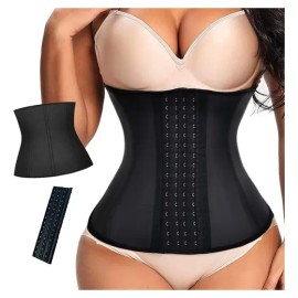 Faja Colombiana Reductoras De Latex Modeladora 9 Varillas Color Negro Talla G