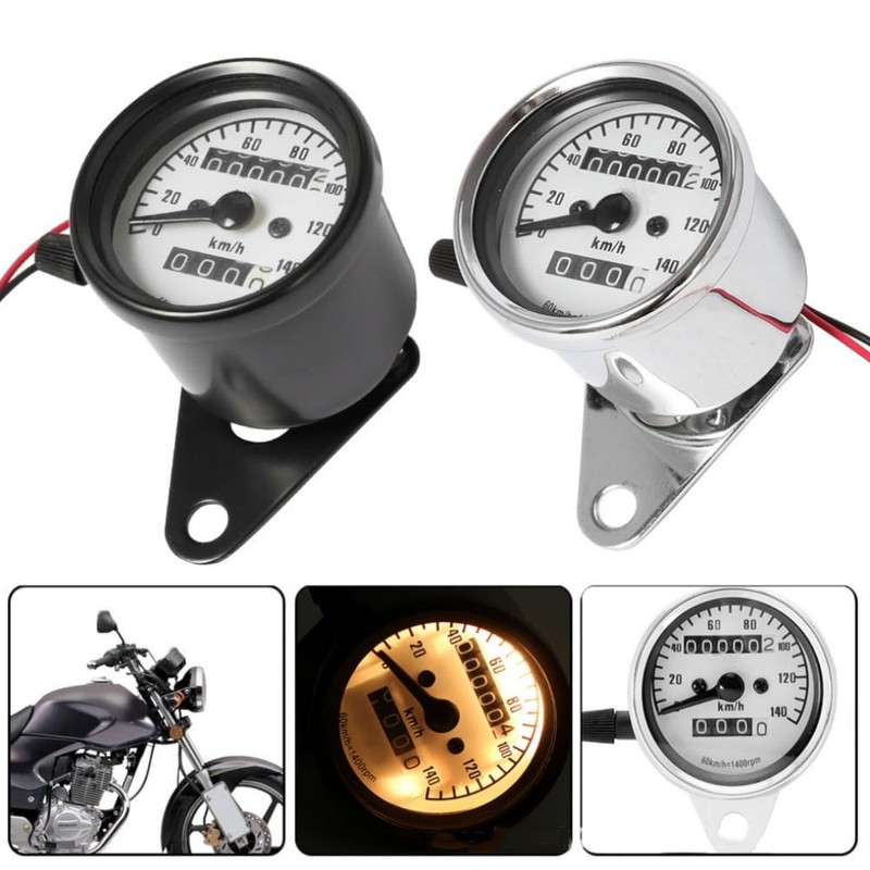 Bike Speedometer 12V 140km/h Universal Meter Backlight Odometer Trip Meter