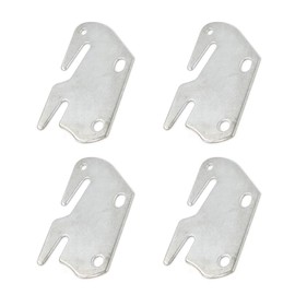 ZYAMY 4pcs Universal Wood Bed Rail Hook Plates, Bed Frame Bracket Headboard, Silver Steel, Bed Frame Mount