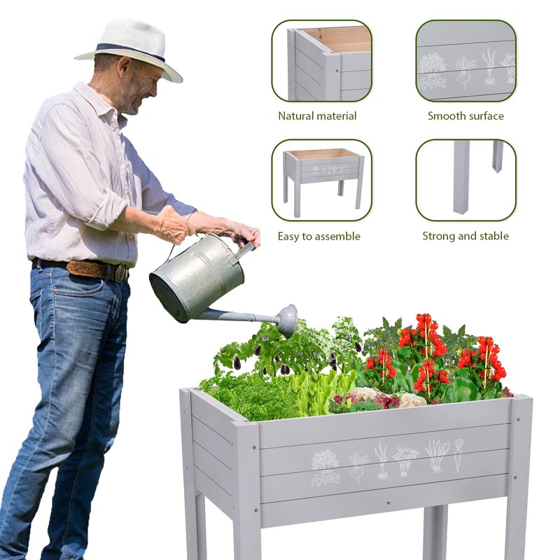 Chonsun Kids Raised Garden Bed 30 x 24 x 18