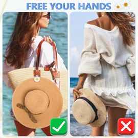 Dexspoeny Daisy Hat Clip on Bags, Silicone Hands Free White Hat Clip for Luggage