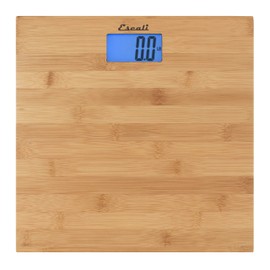 Escali Bamboo Digital Electronic Bathroom Scale for Body Weight, Bath Scale with Extra-High Capacity of 440 lb, Batteries Included