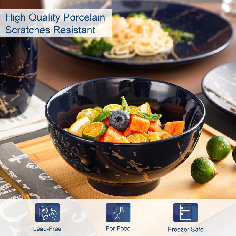 LOVECASA Porcelain Dinnerware Sets for 4, 16 PCS Plates and