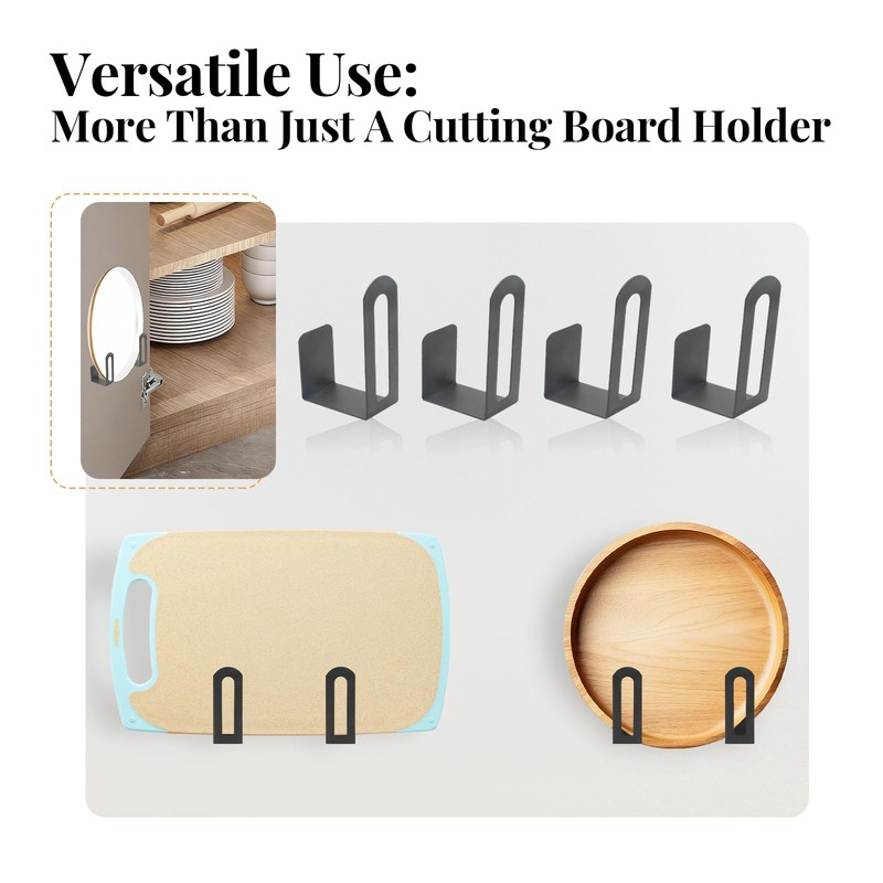 Under Cabinet Cutting Board Holder Stand Rack, No Drill Adhesive