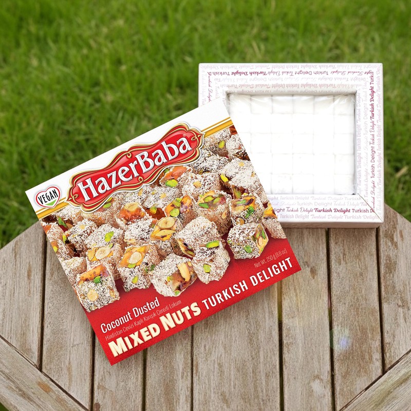 Hazer Baba Turkish Delight Candy with Pistachio, Almond, Hazelnut &