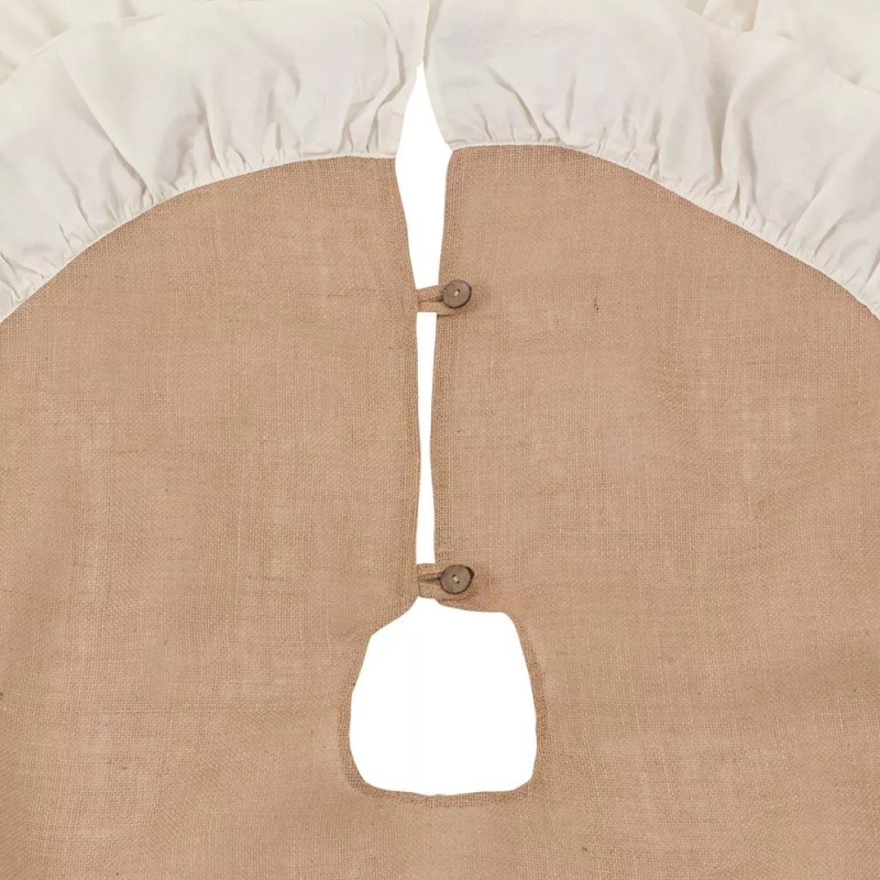 Saro Lifestyle Cotton and Jute Ruffled Tree Skirt Natural 72"