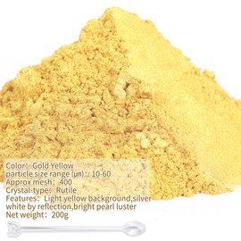Mica Powder,7.05OZ（200g）,Gold Yellow Mica Powder Pigment for Epoxy Resin，Lip Gloss，Paint，Dye，Soap Making，Nail Polish,Candle Making,Bath Bombs(Gold Yellow)