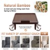 SINWANT Couch Armrest Table, Large Bamboo Couch Arm Table 360°