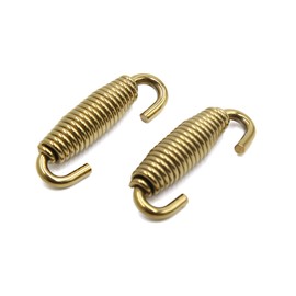 uxcell 2pcs Stainless Steel Gold Tone Swivel Motorcycle Exhaust Pipe Springs