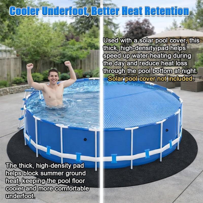 Abimars Pool Pads for Above Ground Pool, 15' Seamless Comfort
