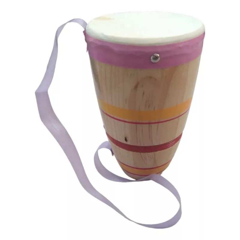 Didakta Mini Conga Infantil Madera 20x14cm. Con Cinta Tambor Musical