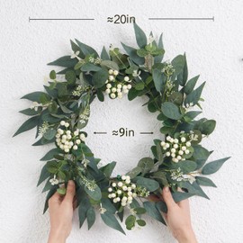 Clycaloor 20 Inch Spring Wreaths for Front Door Decor,Hang on Indoor Walls, Windows.Decorations for Home, Porch, Farmhouse