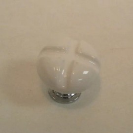 Liberty PN1710-CRW 1 5/16" White Ceramic w/ X Design Drawer Cabinet Pull Knob
