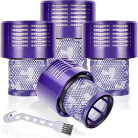 EFOTIML Staubsaugerfilter-Ersatz für Dyson V10 Cyclone-Serie, V10 Animal, V10 Absolute, V10 Total Clean, SV12, Teilenummer 969082-01 (4 Filter und 1 Reinigungsbürste)