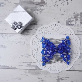 Magic Beads Double Women/Ladies Hair Clip Stretchy Hair Combs Clips (19 - Royal Blue)