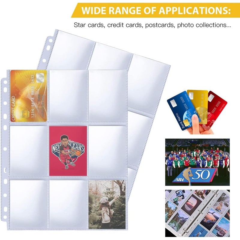 50 Pack,9 Pocket Page Protector, Trading Card Sleeve, Baseball Card