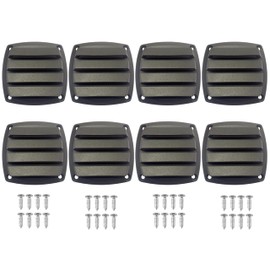 LEQMG Marine Boat Square Air Vent,Black Louver Ventilation Grille,Free Stainless Steel Screws(8 Pcs)